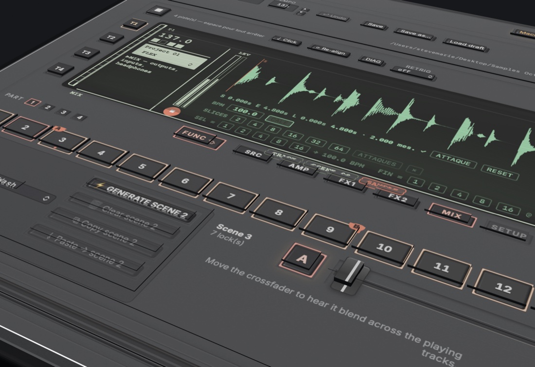 The 16 steps and the crossfader