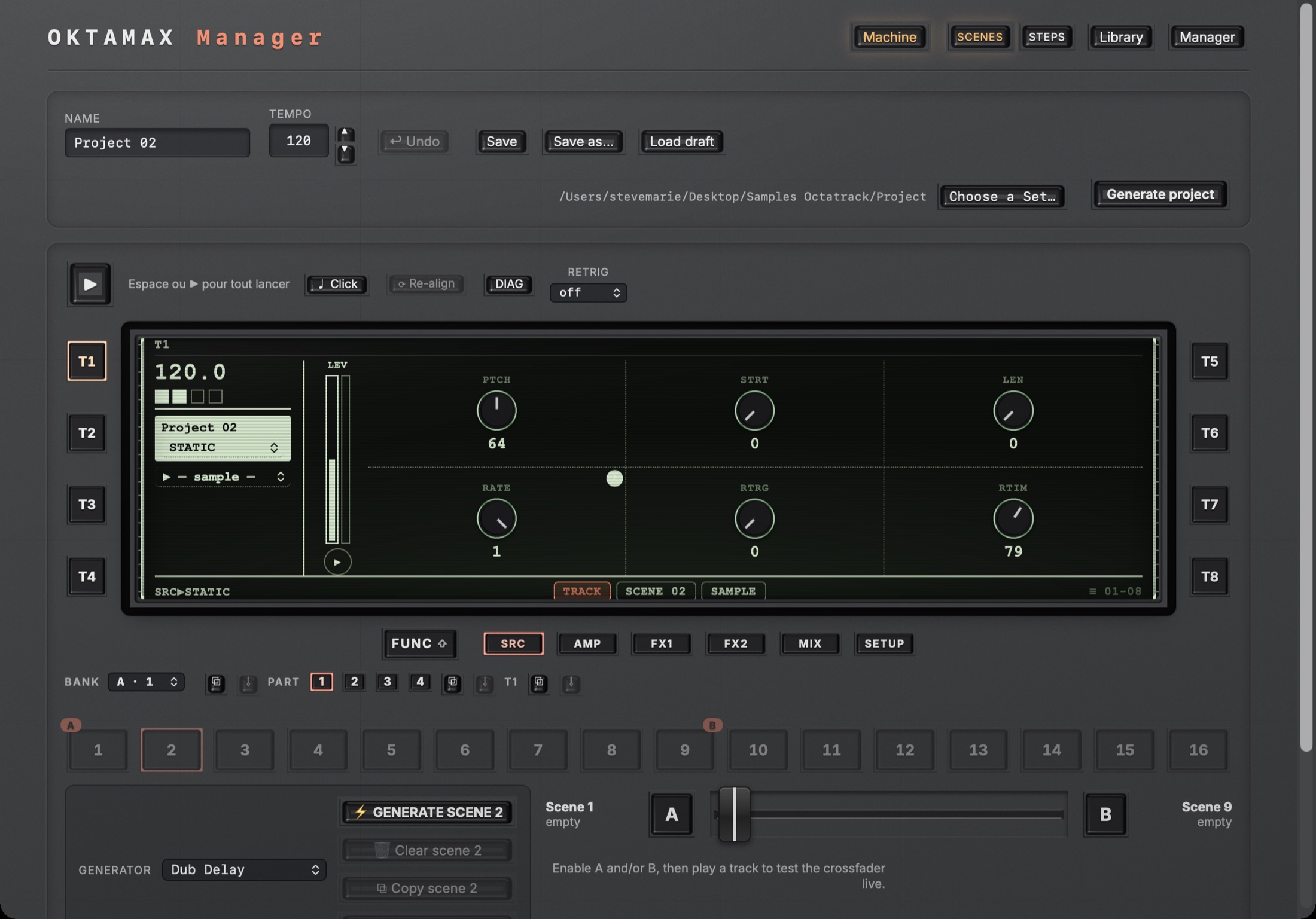 Oktamax Manager — full view, running